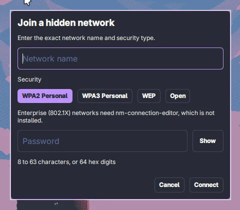 Join a hidden network