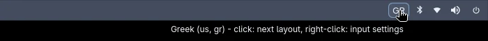 Το tooltip της ένδειξης: Greek (us, gr)