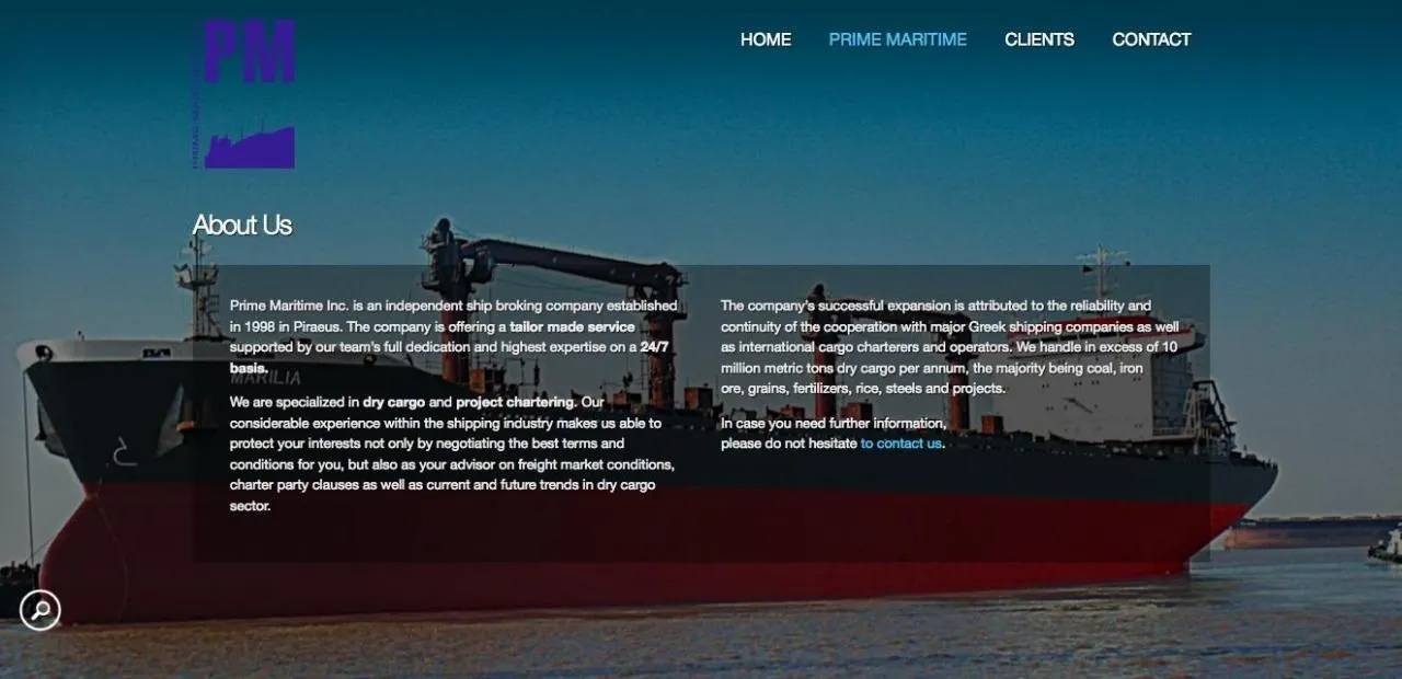 Το site της Prime Maritime