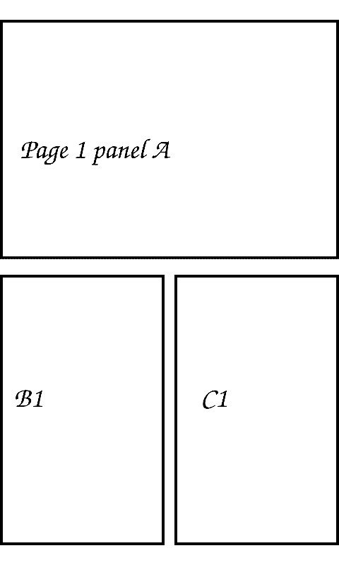 A converted test comic open on VaultInk, cut into its panels